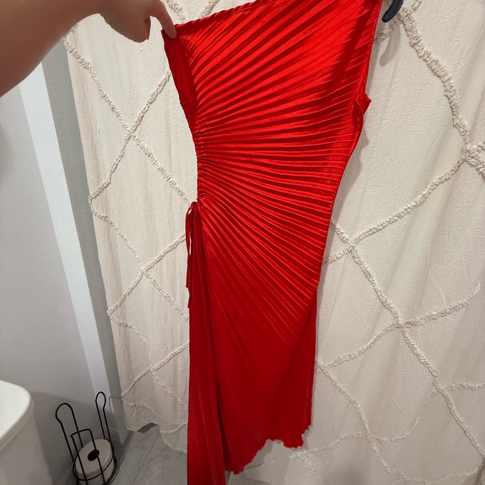 Chic One Shoulder Red Dress